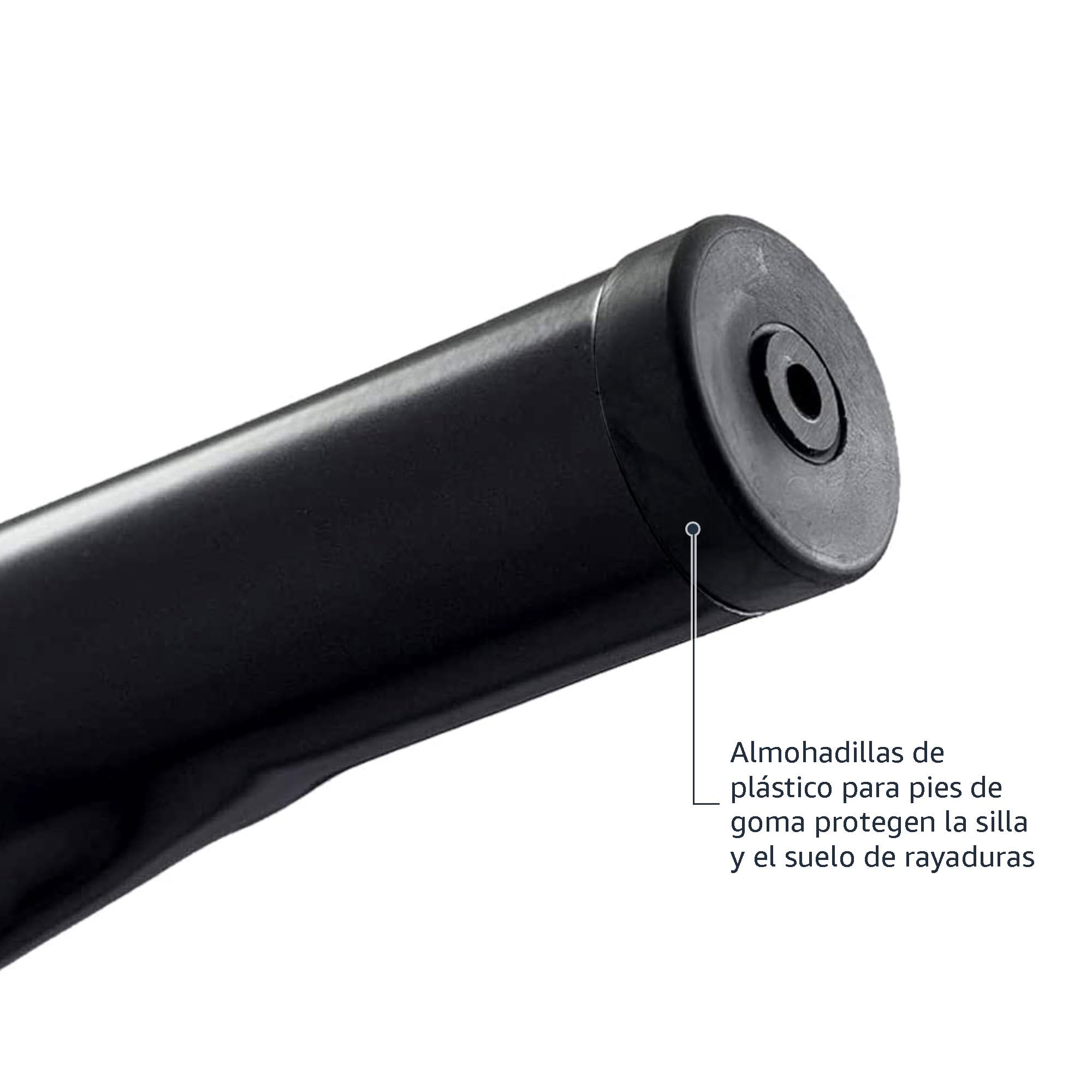 Amazon Basics Paquete de 4 sillas de comedor de metal apilables con respaldo para bistró, cocina, interior y exterior, Negro, 51 x 43 x 85 cm