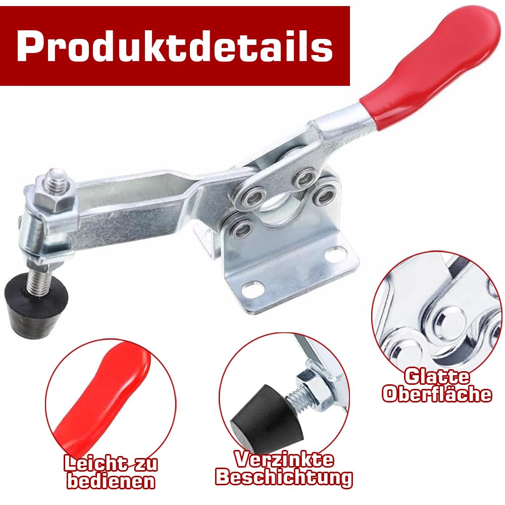GH-201-B, 5 sztuk napinaczy do dźwigni kolanowej, szybkomocujący, 90 kg, pionowy napinacz do dźwigni kolanowej, Quick Release Clamp do pracy maszynowej, stolarki, spawania