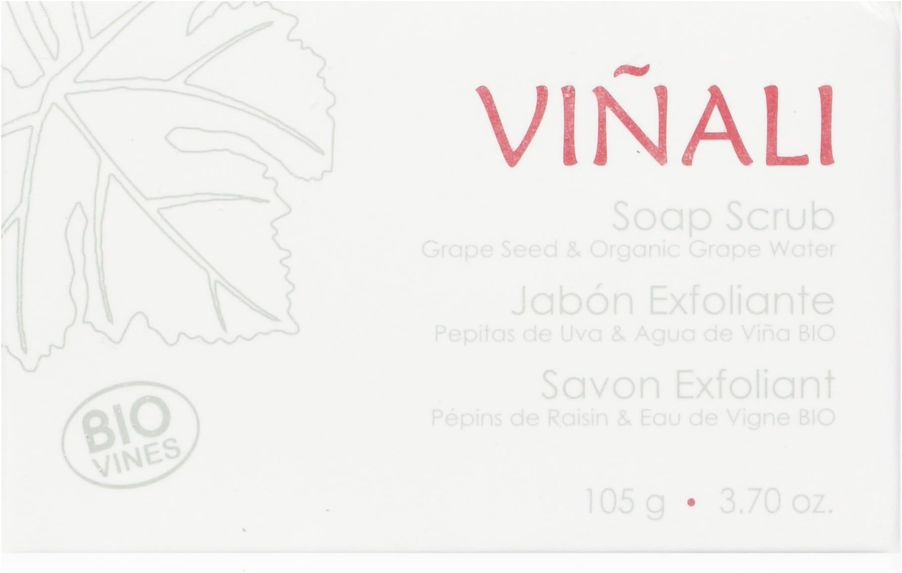 Vinali Skincare Soap Scrub with Grape Pips & Organic Grape Water, 3.7 Ounce