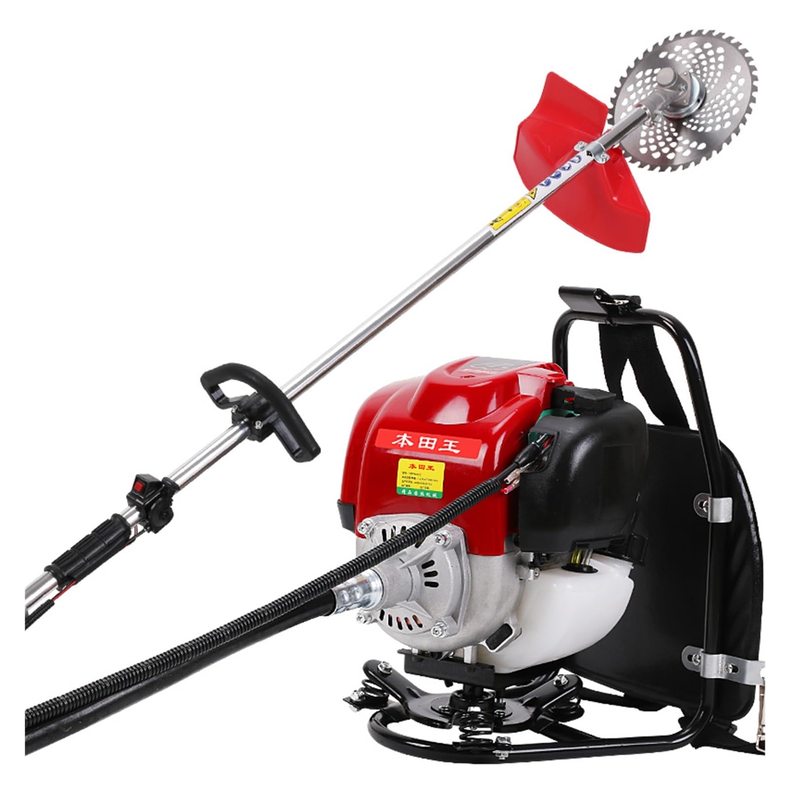 Desbrozadora de gasolina, cortadora de césped 6 en 1 con motor de gasolina de 4 tiempos FKGX35, cortadora de césped con mochila