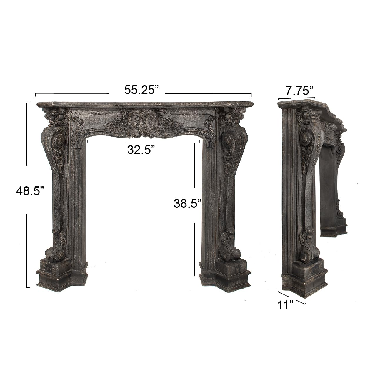 Amazon.com: Creative Co-Op Decorative Wood Fireplace Mantel,Black : Home u0026  Kitchen