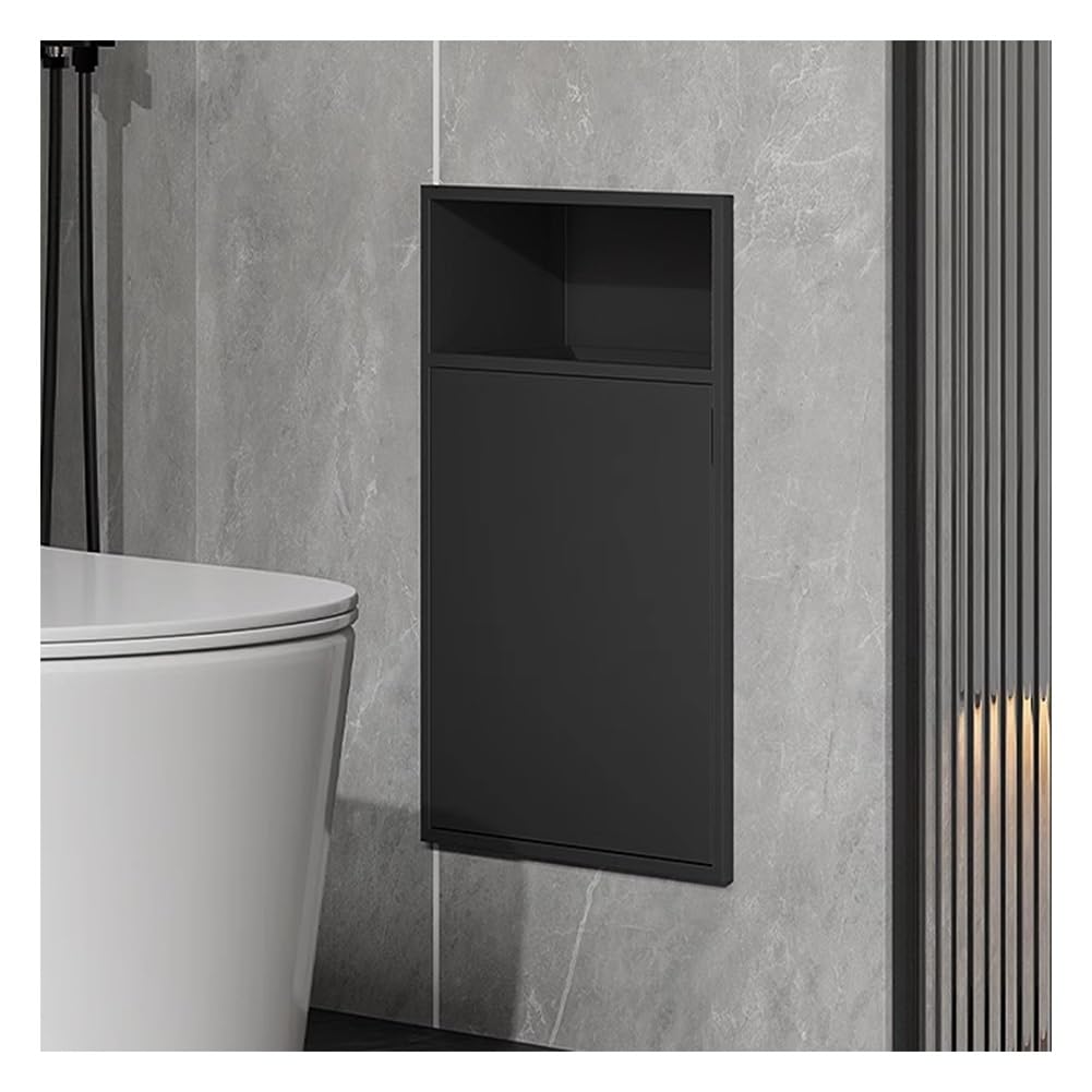 GLJTUO Stainless Steel Shower - Built-in Wall nizer with Double Layer Shelf, No Tiling Required, Bathroom Sto Solut,Gris-30x50x14cm