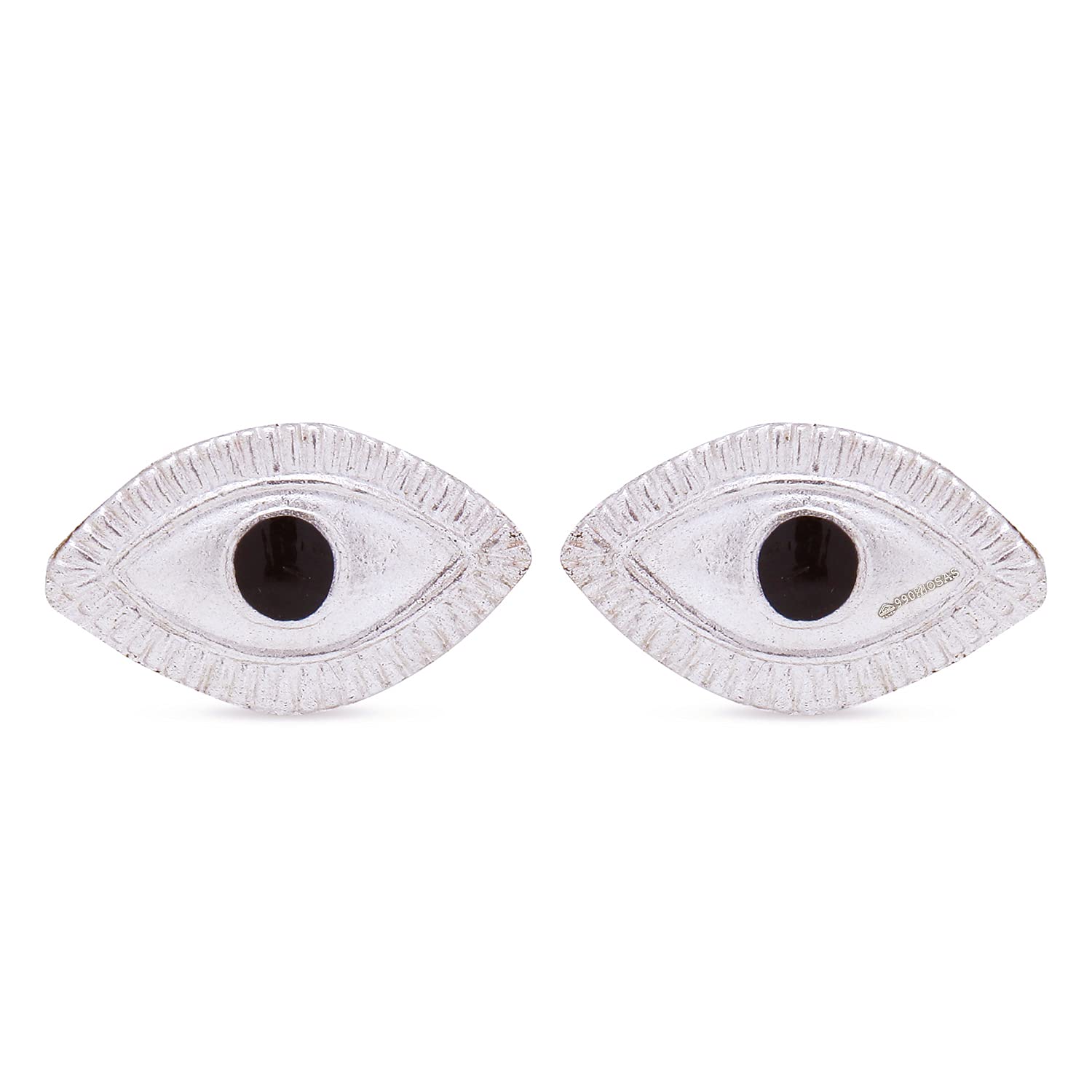 Pure Silver Eyes for Puja Temple Astrological and Lal Kitab Remedy - 97%-99% Pure BIS Hallmarked - Set of 2