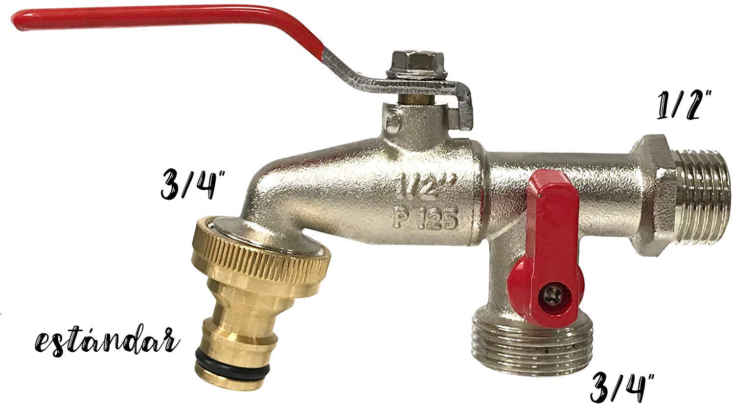 Aqua Control Riego por Goteo para Balcones-Programador C4099N + 12 Goteros Autocompensantes De 2 L/H + Microtubo De 4 Mm, Kit C4061 + G6354 Grifo de Jardín Premium de Doble Salida 1/2'' 3/4''