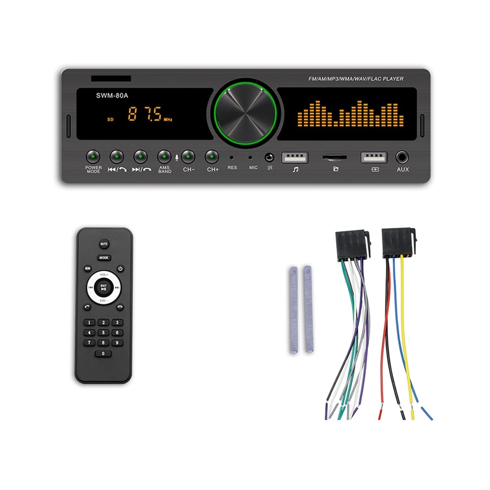 Car Radio Digital Bluetooth Handsfree Car Mp3 Player Stereo 60Wx4 Fm Audio Kit USB/SD 3. 5mm Aux Input Support Bluetooth Finder Przenośny(BT Finder Radio)
