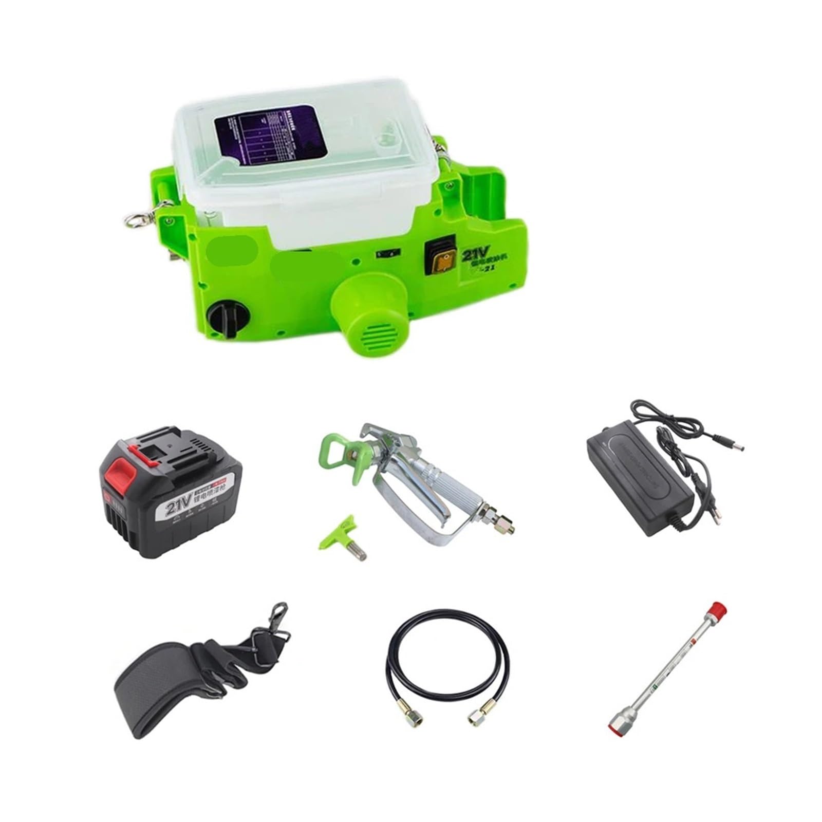 BASSFLY Macchina spruzzatrice Portatile da 500 W, Vernice al Lattice, Pistola a spruzzo ad Alta Pressione, Zaino, Batteria al Litio, Macchina for Pittura murale