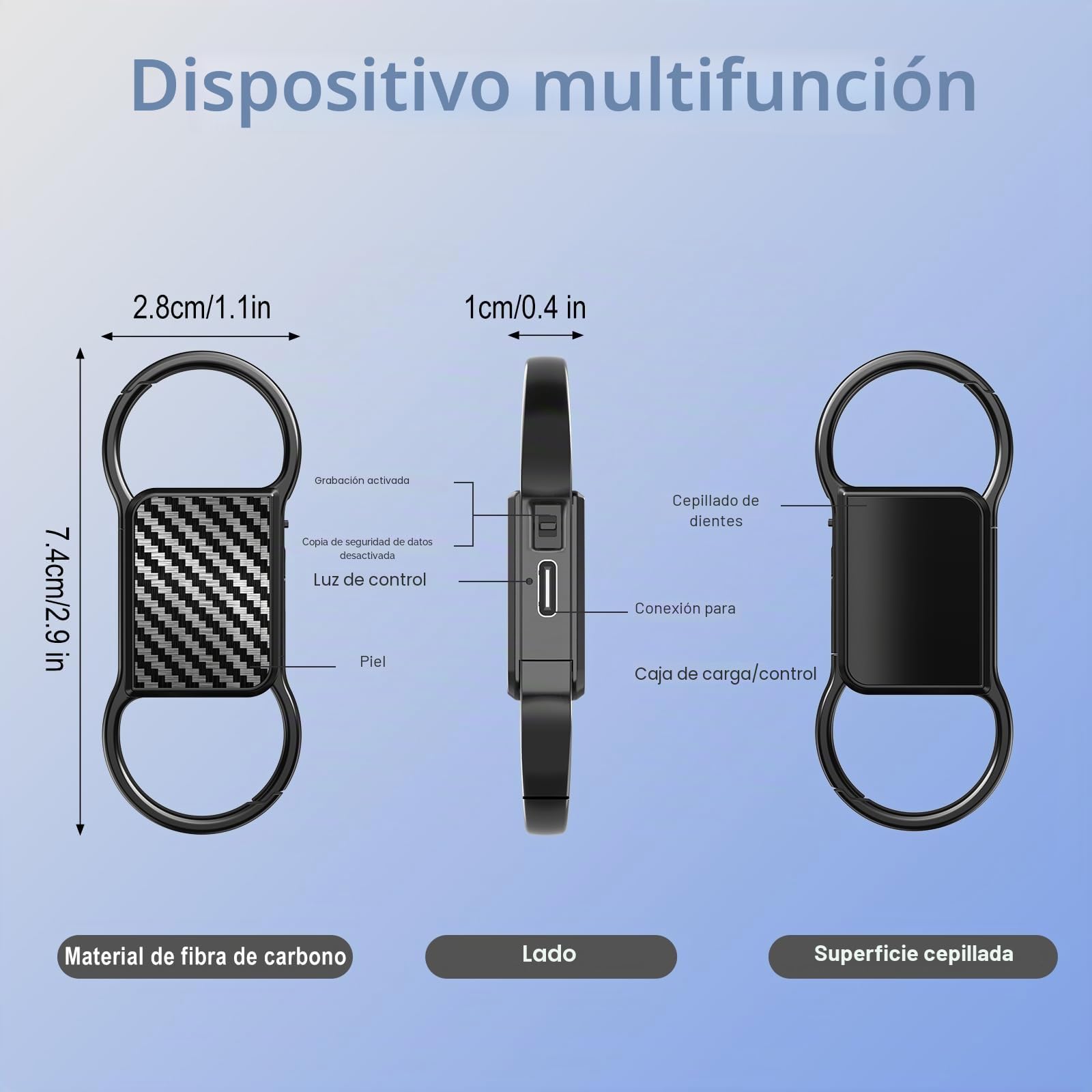 Grabadora de Voz 3072Kbps, Mini Grabadora de Voz 64GB, Grabadora Voz y Activación por Voz, Capacidad de 4800 Horas, cancelación Inteligente de Ruido DSP Recargable por USB Mini Grabadora de Voz