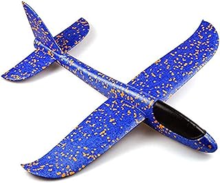 Kids toys, funny diy foam throwing glider inertia aircraft toy hand launch airplane model birthday gifts school prizes (blue)