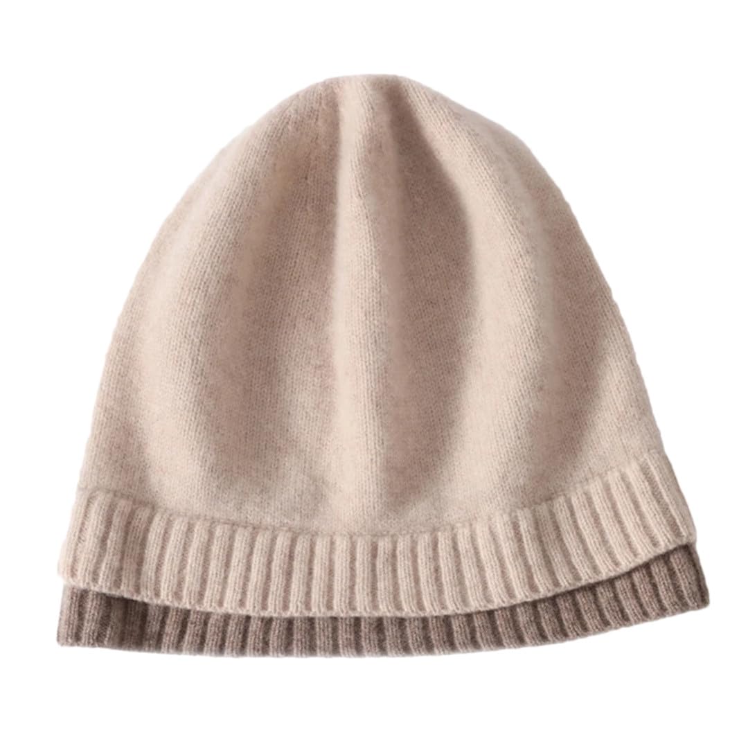 Wvapzxx 100% wełniane damskie czapki z dzianiny jesień zima ciepłe miękkie przytulne kaszmir czapki 2-warstwowy brzeg czapka outdoorowa narciarska czapka skullies