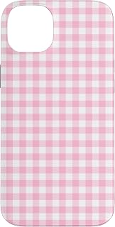 Pastel Pink White Gingham Kawaii Cute Aesthetic Cottagecore Case for iPhone 14 Plus