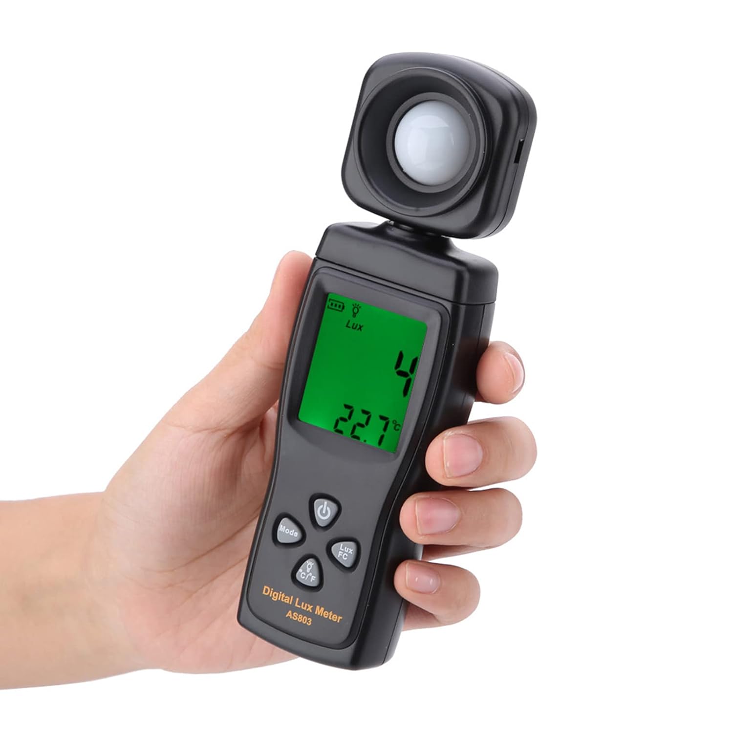 Brightness Tester, AS803 Digital Luxmeter with Mini LCD Display, Digital Luxmeter Illuminometer, Andheld Luxmeter Light Meter -10 to 50℃