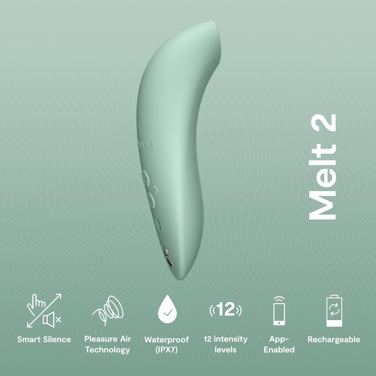 We-Vibe Melt 2 Clitoris Vibrator | Clitoral Stimulator Adult Sex Toys for Women | Clit Sucker Female Personal Massager | App Control Suction Masturbator | 12 Intensities & 6 Sucking Patterns | Sage