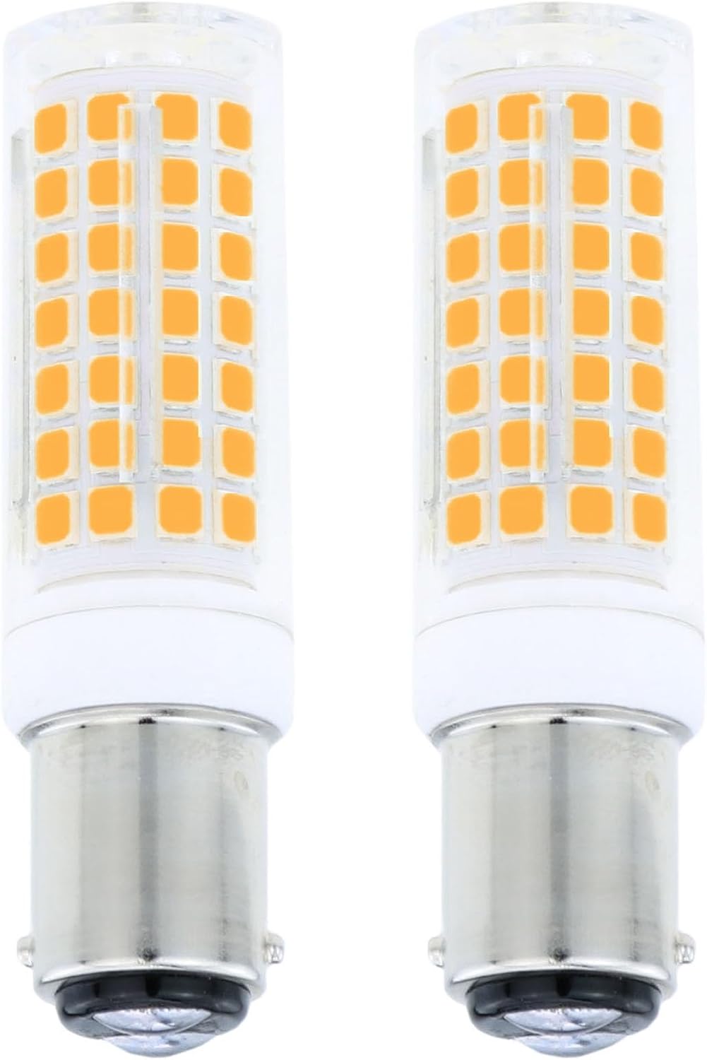 BA15D Led Bulbs 6W Dimmable 120V,B15 Double Contact Bayonet Base,Soft Warm White 3000K,60W JD Type T3/T4 Halogen Equivalent Replaces for Sewing Machine(2-Pack)