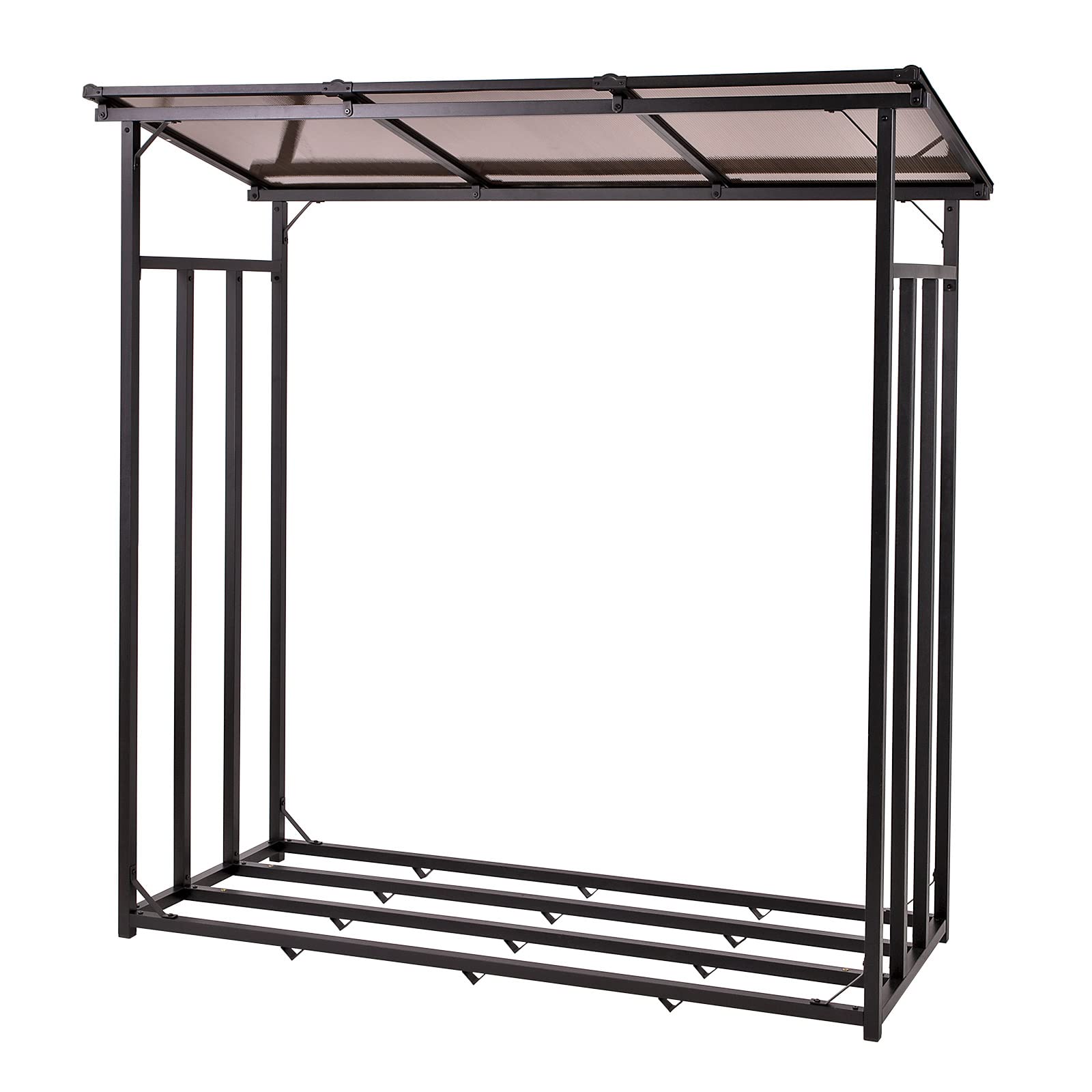 DEMA Kaminholzregal 167x70 cm – Brennholzregal, Holzregal, Holzlager, schwarz, robust & wetterfest, ideal zur Aufbewahrung von Kaminholz, Brennholz & Holzscheiten im Innen- & Außenbereich