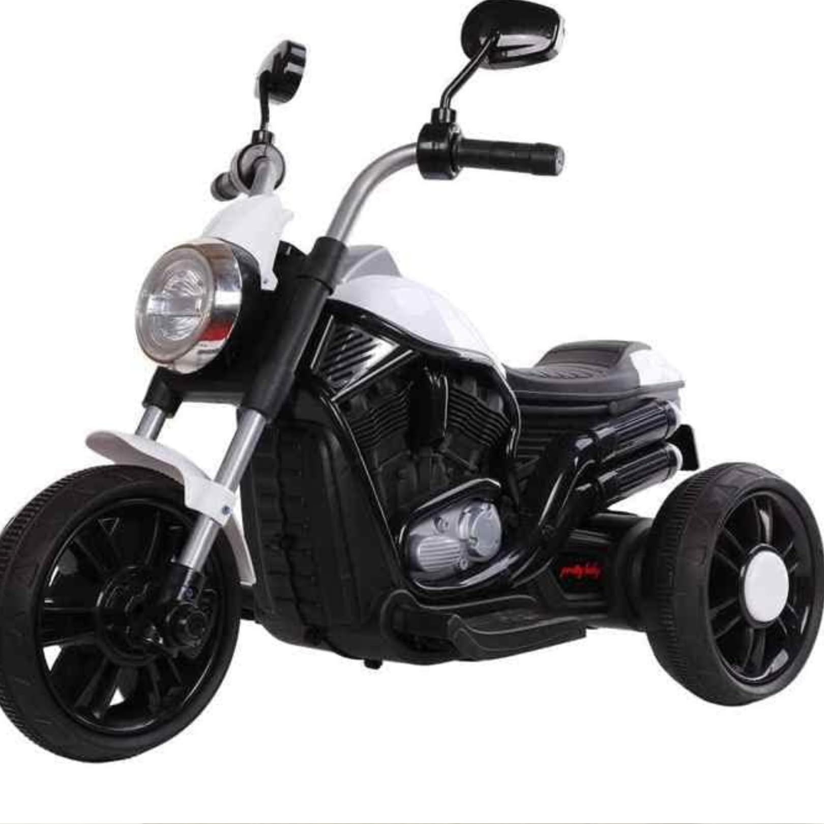3 Wheel Roadstar Bike Rechargeable Battery Operated Ride On Bike for Kids, 1 to 4 Years with Foot Accelerator, (White)