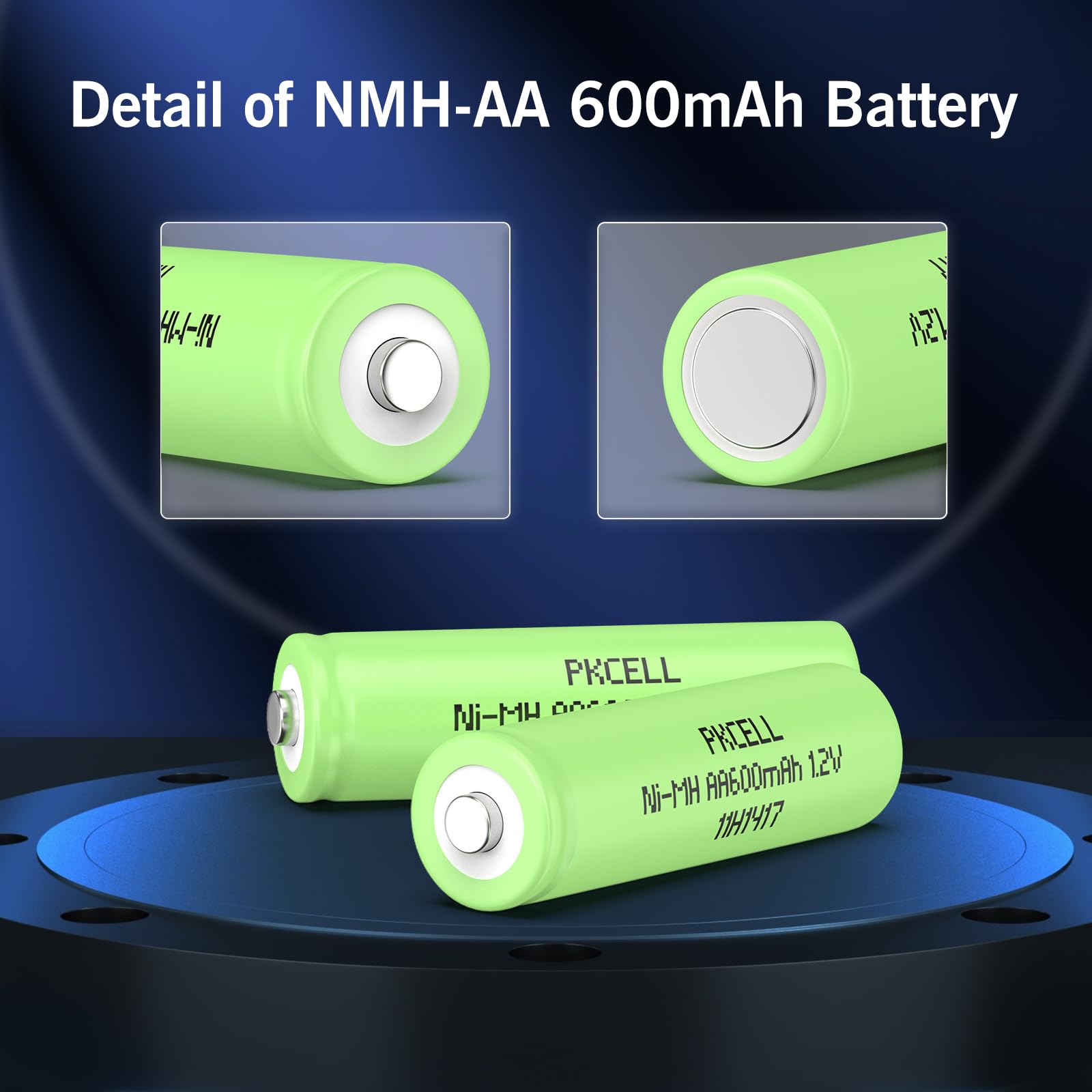 PKCELL AA Akumulatorowe baterie NIMH 1,2V 600mAh do lamp solarnych, zabawek, 12 sztuk