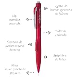 Pentel Twist-Erase Click Mechanical Pencil (0.5mm) Transparent Red Barrel, Box of 12 (PD275TB) – view 2