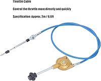 Vista 2 de Cable de acelerador universal para excavadora de 6.6 ft/6.6 pies, acero inoxidable, línea de control de acelerador, reemplazo de cable de acelerador