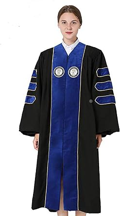 GraduationMall Deluxe Custom Doctoral Graduation Gown for Faculty and Professor Phd