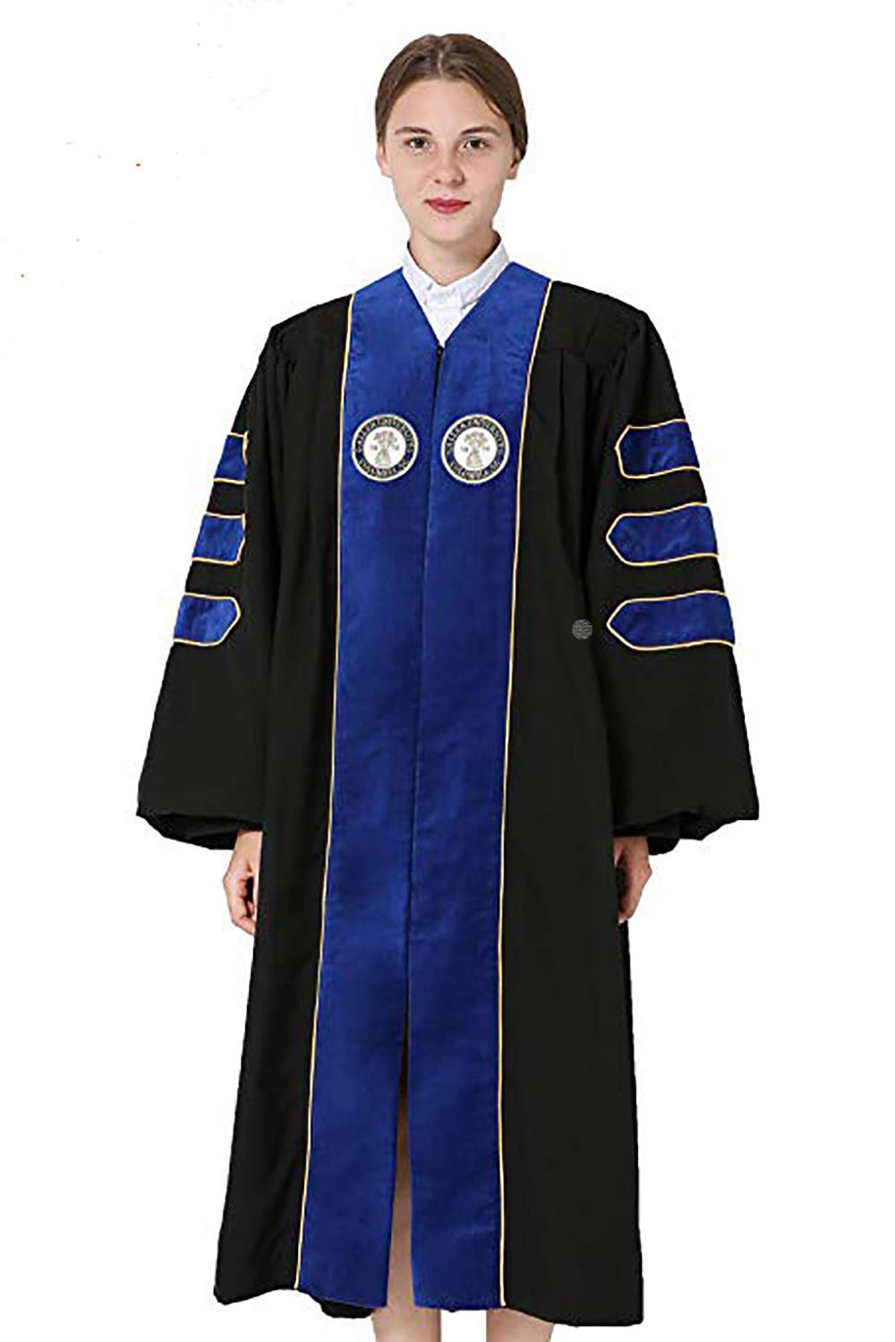 GraduationMall Deluxe Custom Doctoral Graduation Gown for Faculty and Professor Phd