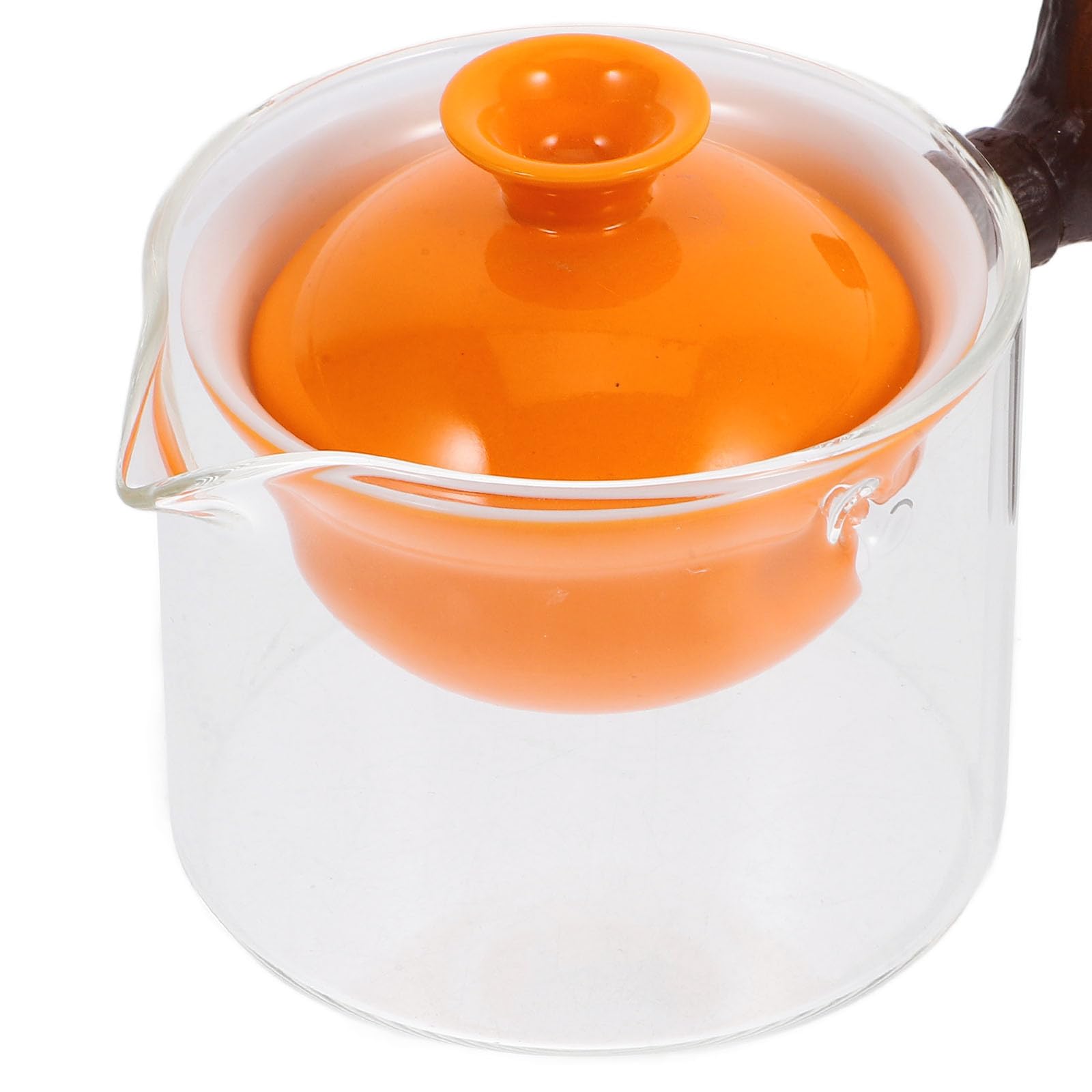 Tetera Asa Lateral de Cerámica Naranja y Filtro 360° para Té