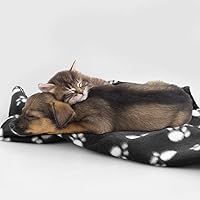 Vista 6 de Comsmart - Manta cálida con estampado de huellas para perros y gatos