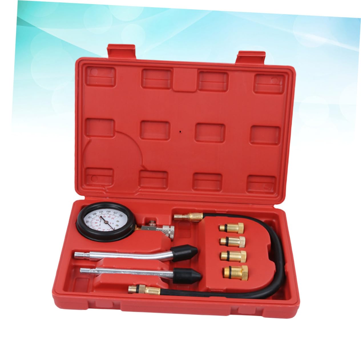 Zerodeko Tester Compressione Cilindri Multifunzionale Adattatore Per Veicoli a Due Ruote Rilevatore Di Perdite Psi e Bar Include Tipi Di Punterie Per Diagnostica e Riparazione Di Motori Ben