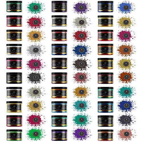 Mica Powder – 30 Colors Resealable Jars [300g/10.58oz] Set – Epoxy Resin Coloring Dye – Cosmetic Grade Pigment – Pearl…