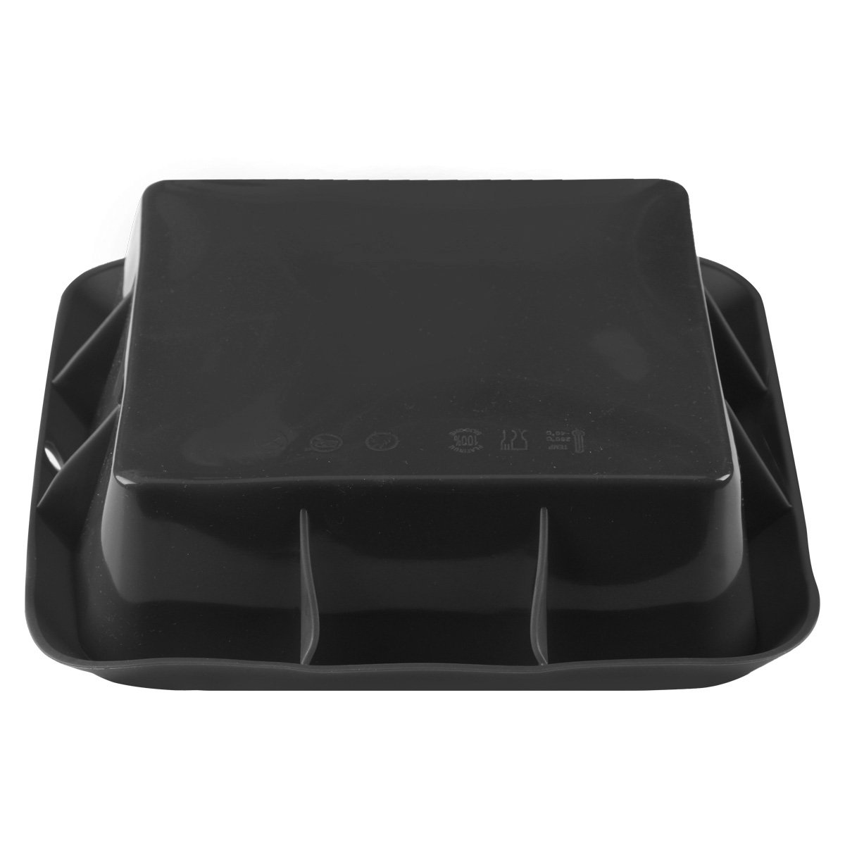 Belmalia Moule à Lasagnes En Silicone Noir - Plat Rectangulaire 20x20x6,5 Cm 2L