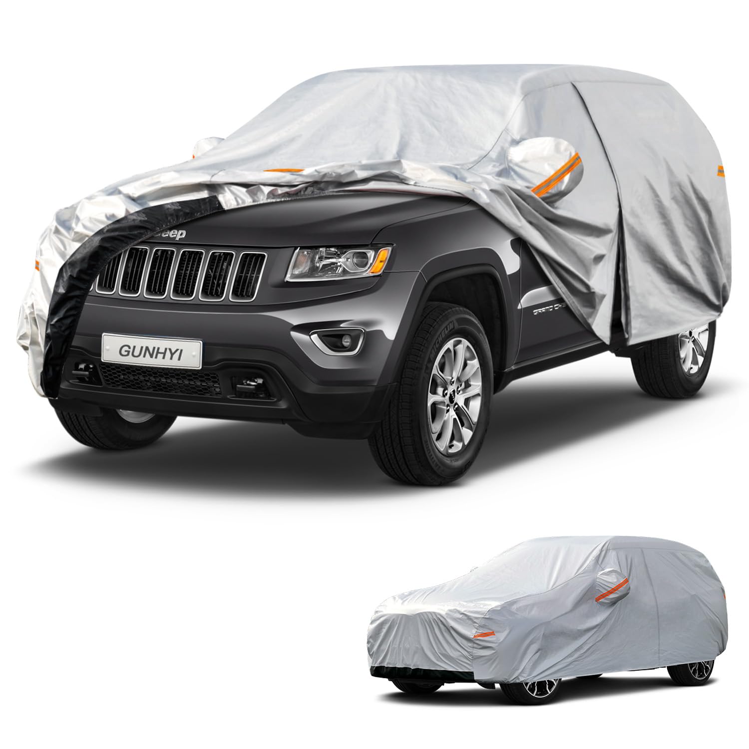 GUNHYI 6 Layers SUV Car Cover Custom Fit Jeep Grand Cherokee (2010-2026) Waterproof All Weather, Heavy Duty Outdoor Snow Sun Rain Uv Protection (Ships from US Warehouse, Delivery 3-8 Days)