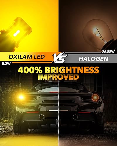 Miniatura 3 de OXILAM Luz de señal de giro 1156 bombillas LED amarillo ámbar 2200K extremadamente brillante BA15S 1141 1003 7506 bombillas LED con alta potencia 12