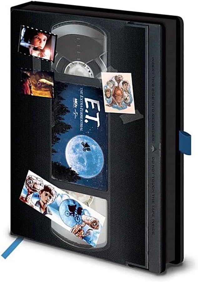 Pyramid International E.T. Journal Notebook A5 (Retro VHS Cassette Tape Design) E.T. Note Book in Matching Presentation Gift Box, 240 Lined Pages. E.T. A5 Writing Pad - Official E.T. Merchandise