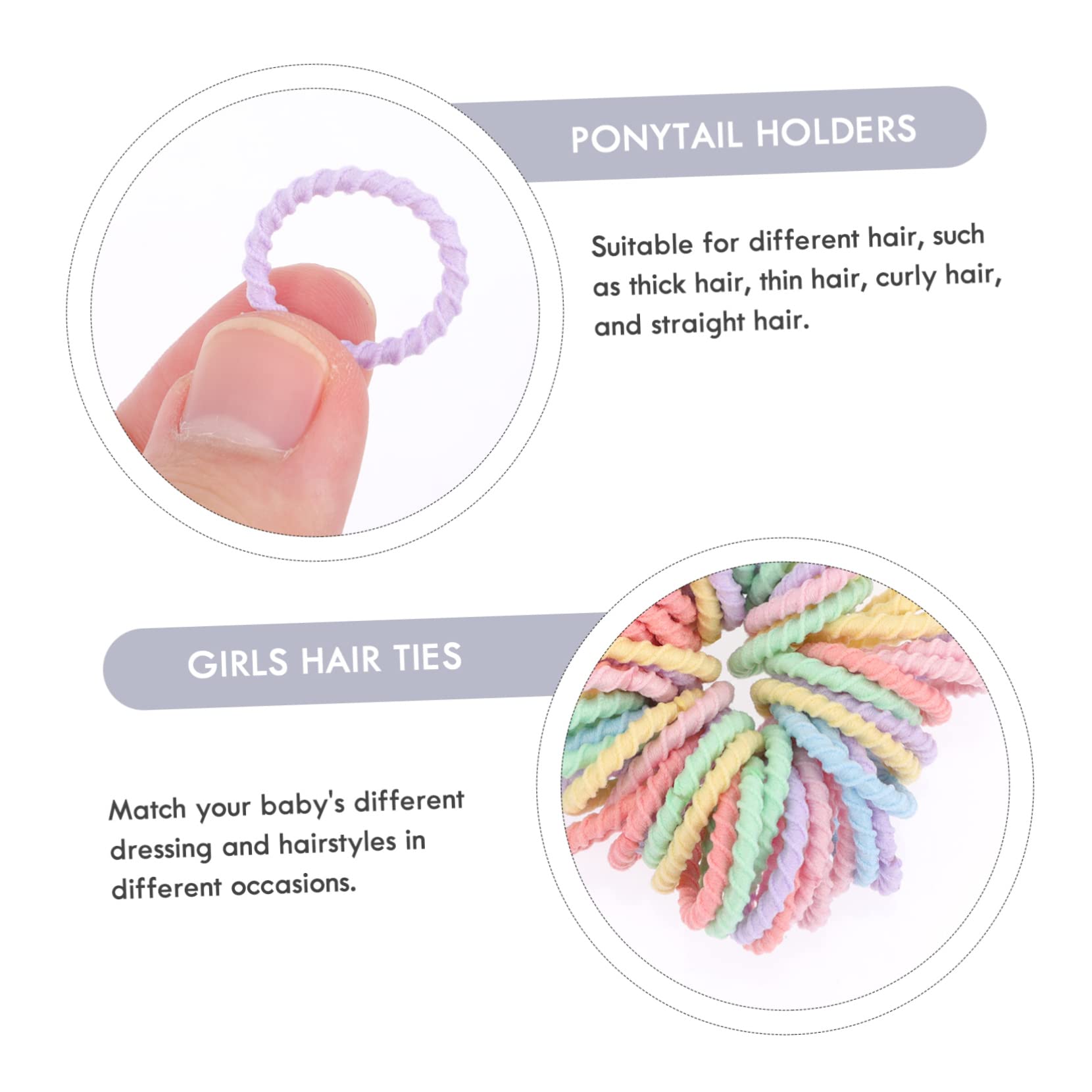 FOMIYES 480piezas De Pelo Sin Costura Para Coleteros De Accesorios De Cabello Elásticos Para Bebés y Pequeñas