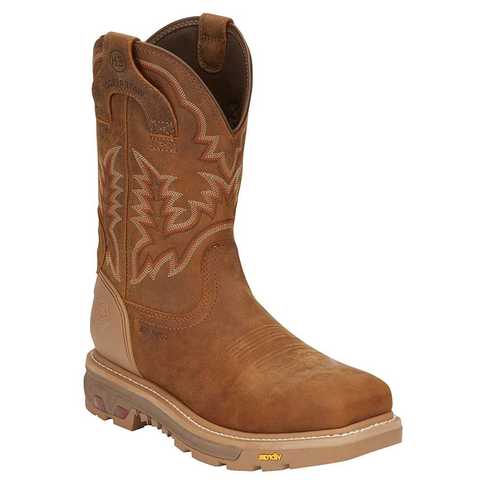 Justin Men's Commander Montana Rust Waterproof 11" Nano Composite Work Boot