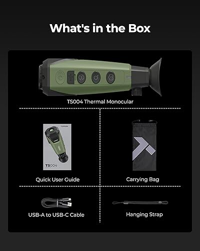 Miniatura 7 de TOPDON TS004 Monocular de imágenes térmicas, resolución IR TISR 320 x 240 256 x 192, conexión inalámbrica compatible, visión nocturna térmica de