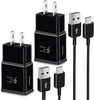Type C Charger Fast Charging, 2 Pack Adaptive Fast Charger USB C Android Phone Wall Charger & 5ft Charge Cable Cord for Samsung Galaxy S8 S9 S10 Plus Active S10e, S20 S21 S22 Ultra Plus, Note 8 9 10