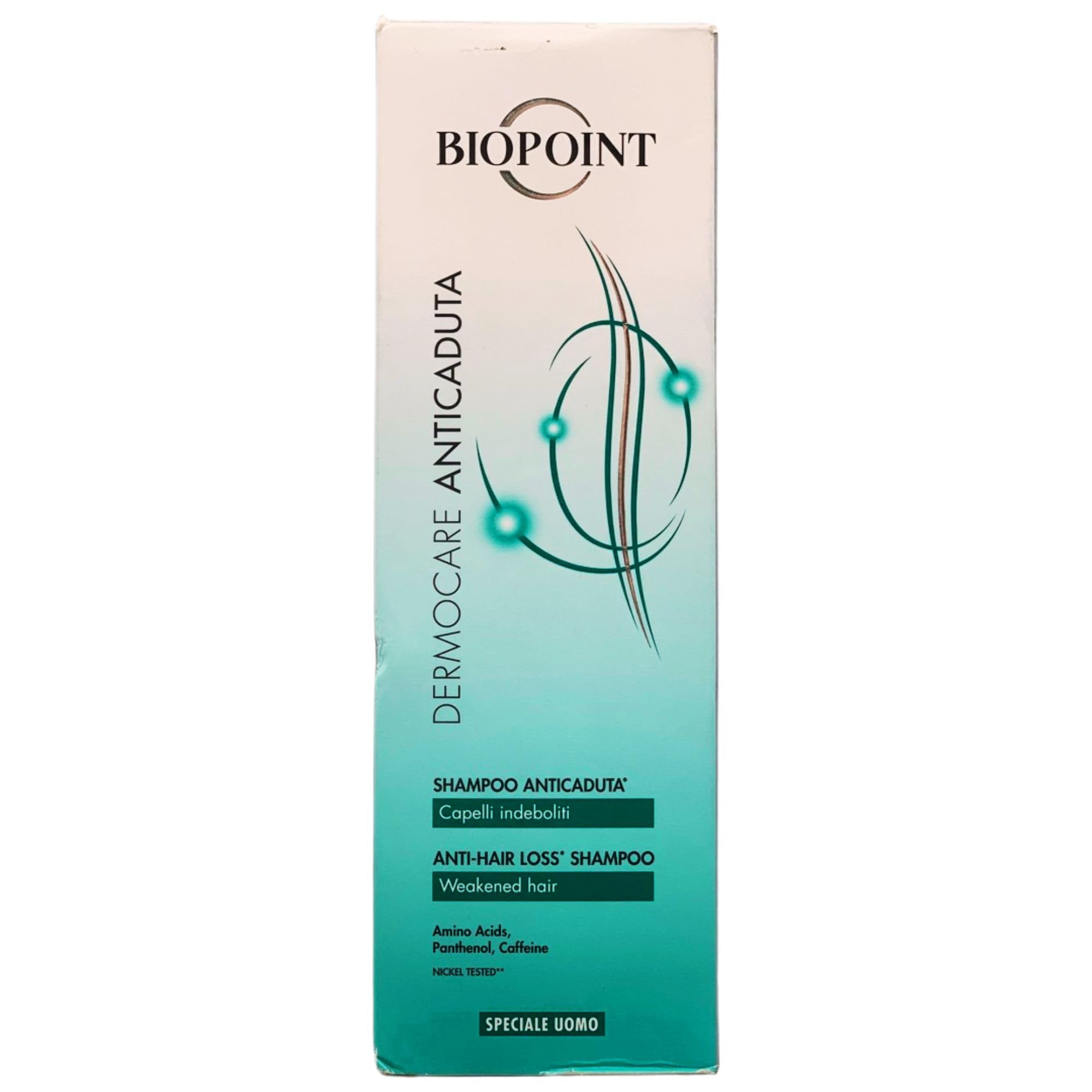 SET DERMOCARE ANTICADUTA Uomo: Shampoo Per Capelli Indeboliti 200ml + Trattamento In Fiale, Azione Fortificante. Per Cute Sensibile e Capelli Indeboliti (20 Fiale Monodose 6ml) + Spazzola