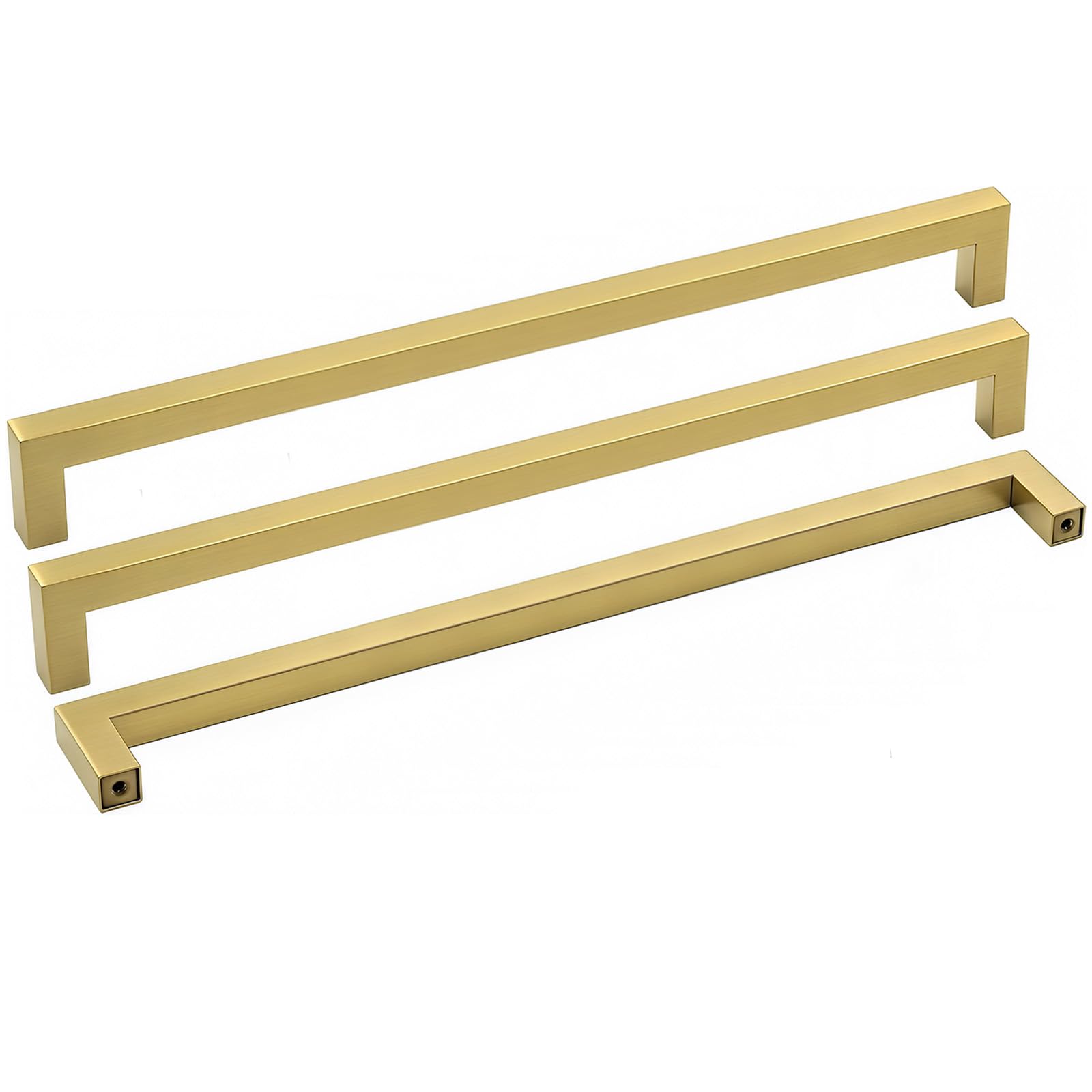 Goldenwarm Gold-5 Pack 5Pack Gold Wardrobe Door Handles 320Mm Hole Centers Gold Kitchen Cabinet Handles Kitchen Cupboard Door Handles Modern Square Gold Handles For Kitchen Cabinets Wardrobes Drawers