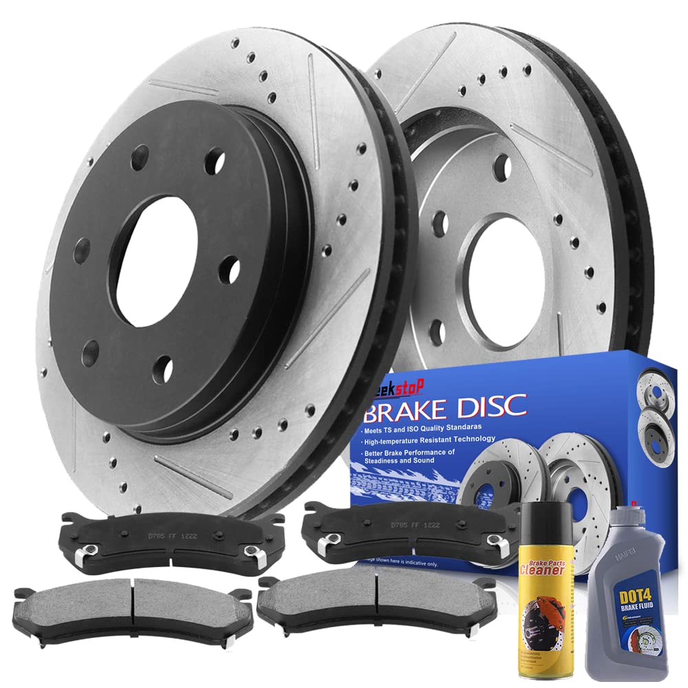 Front Brake Rotors and Pads Kit Fit for 1999-2006 Chevy Silverado 1500, 2000-2006 Chevy Tahoe, Chevy Suburban, for GMC Sierra 1500, GMC Yukon, for
