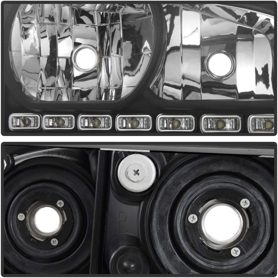 ACANII - For Black 2006-2010 Dodge Charger LED DRL Headlights w/Built In Corner Signal Lamps Driver & Passenger Side