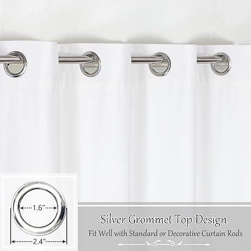 Miniatura 2 de Victree Cortinas opacas de terciopelo blanco para dormitorio, cortinas opacas de 52 x 90 pulgadas de largo, oscurecimiento de la habitación, bloqueo