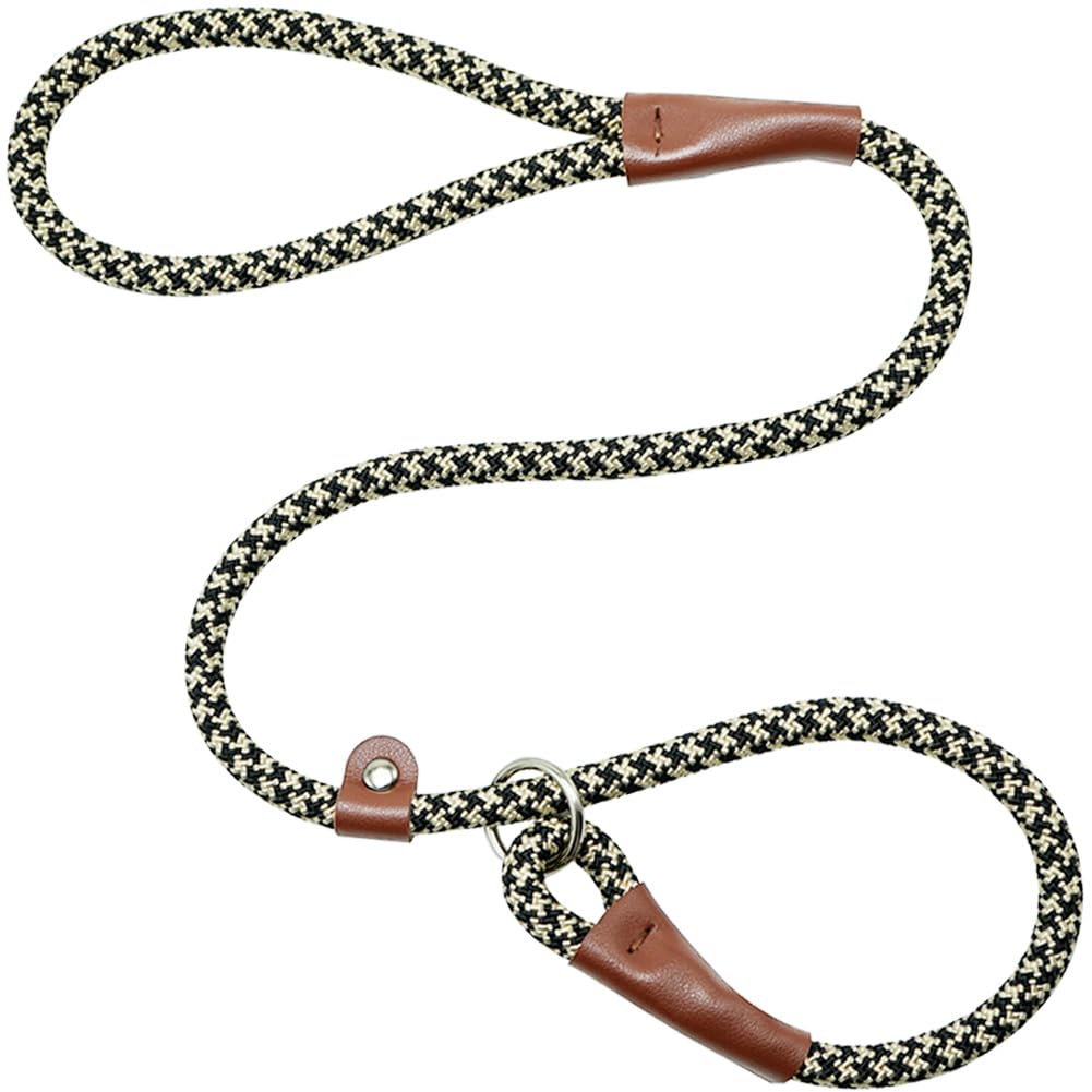 YUCFOREN 3FT Slip Lead Dog Leash, 1/2 Inch Thick Nylon Rope No Pull Dog Leash for Medium Large Dogs Training Walking Slip Lead (3FT * 1/2", Khaki)