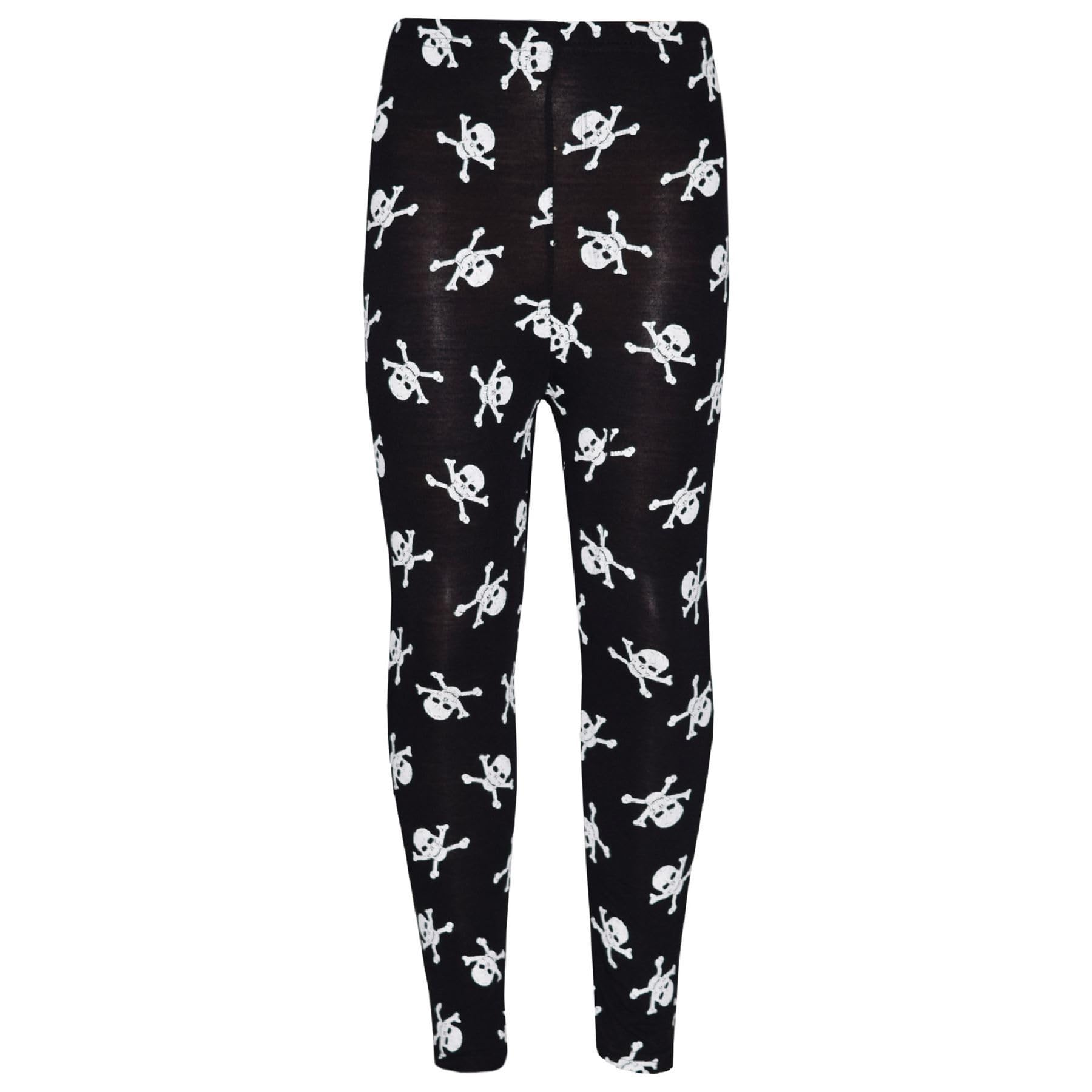 A2z 4 Kids Girls Legging Skull Crop Top Skater - Halloween Skull 11-12