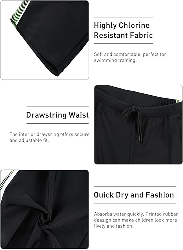 Miniatura 5 de Pantalones cortos de natación deportivos para niños y jóvenes, de secado rápido, con cordón, suaves UPF 50+