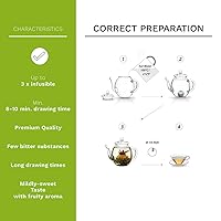 Vista 3 de Creano Juego de 6 flores de té verde en elegante caja magnética con relieve plateado