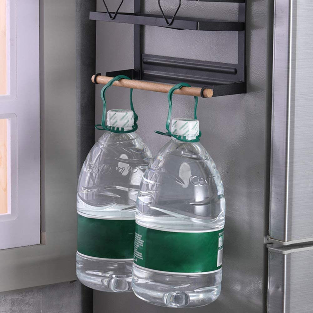 Estante magnético para especias para nevera con soporte para toallas de papel, estante montado en la pared, almacenamiento de especias y dispensador de rollos de cocina para baño
