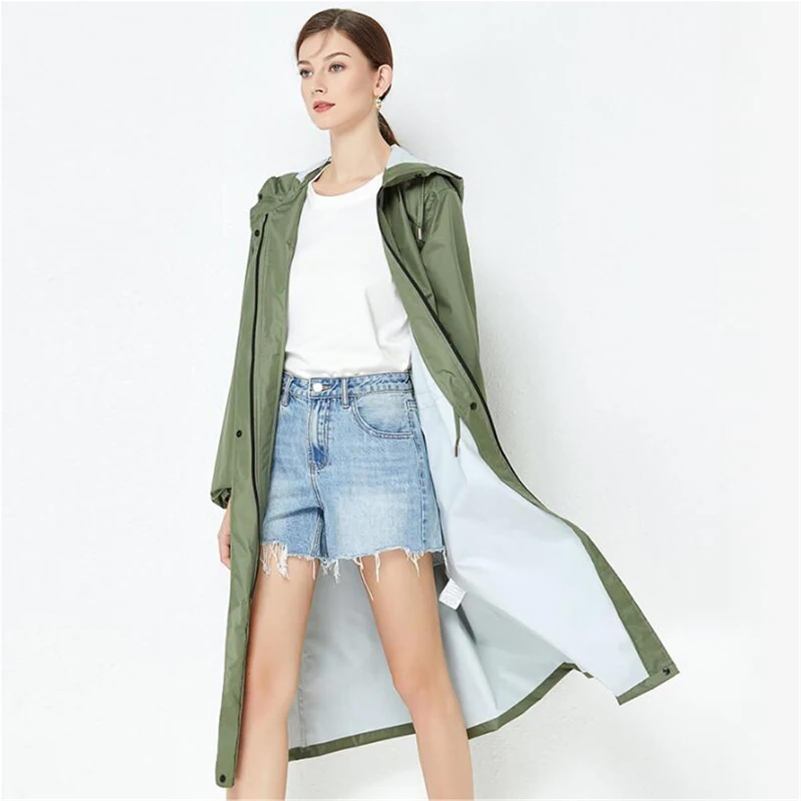 Poncho De Lluvia Gabardina impermeable larga for mujer, chaqueta con capucha, cortavientos, ligera, for exteriores, senderismo, excursiones, ropa Para Senderismo