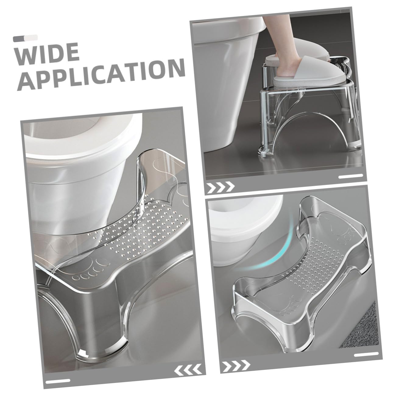 Toyvian Sgabello per Wc Sgabellino Portatile in Pet Antiscivolo Design Rialzato Supporto Comodo e Sicuro per Adulti e Ragazzo Ragazza per Doccia e Squat a Casa