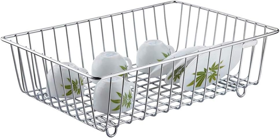 Stainless Steel Dish Drainer, Platform Basket/Dish Drainer for Kitchen-Small