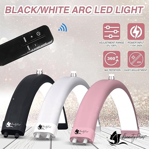 Miniatura 3 de BeautyPros Luz de pestañas para tecnología de pestañas, luz LED de media luna, luz esteticista para pestañas, estudios de maquillaje, artistas,